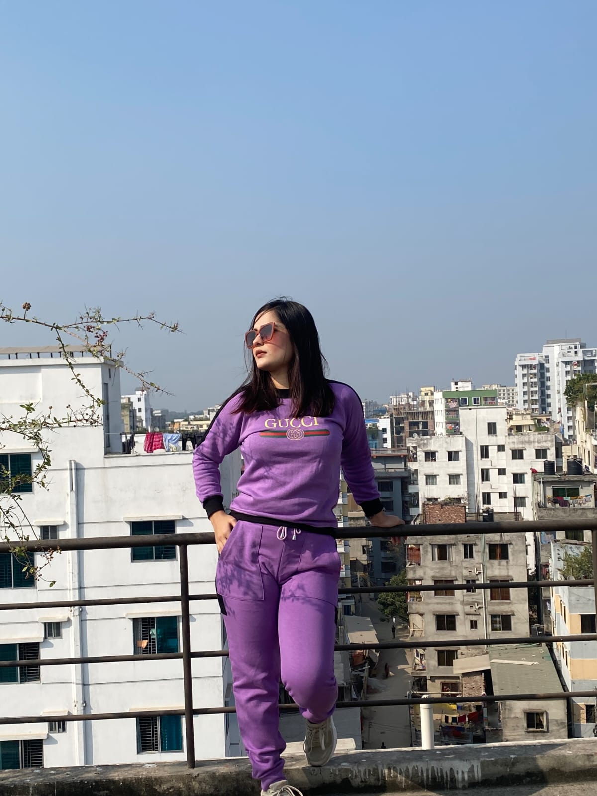 Gucci purple tracksuit on sale